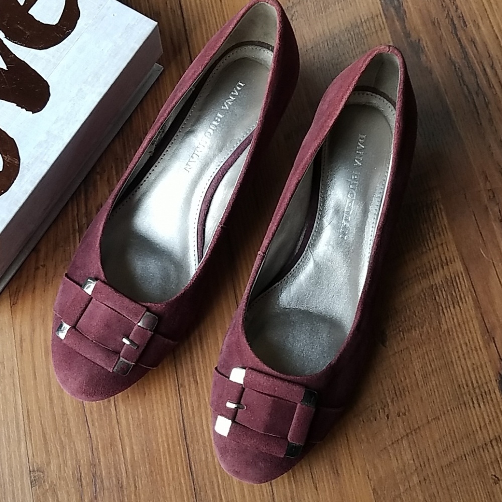 💕 Maroon Dana Buchman Alexandria Wedges - Picture 2 of 8